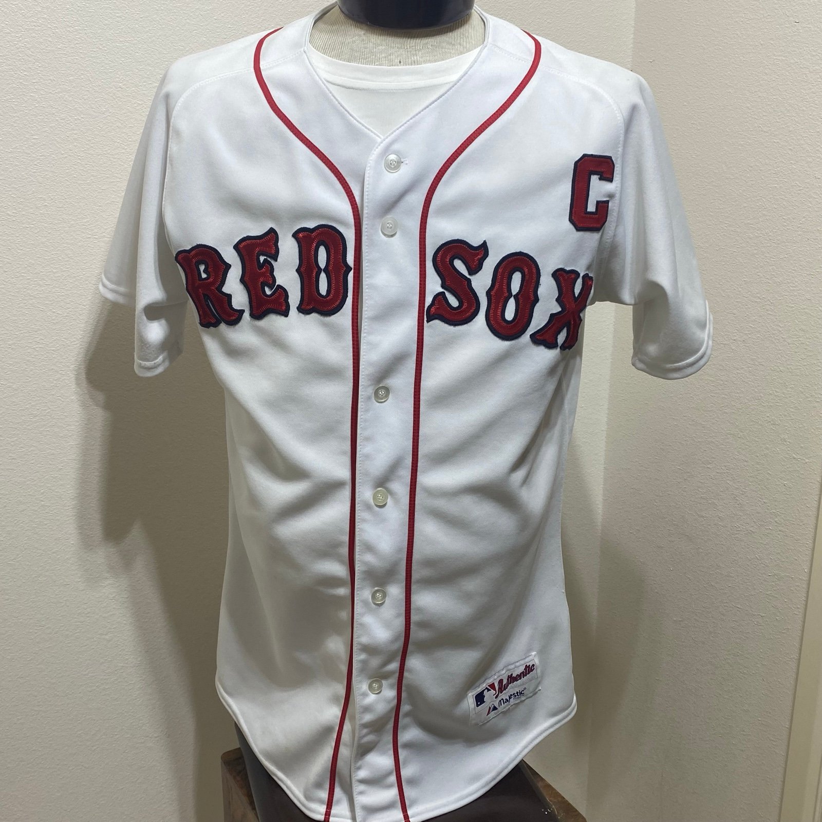 Majestic MLB Mens Boston Red Sox Jason Varitek Captain Jersey No Size Tag