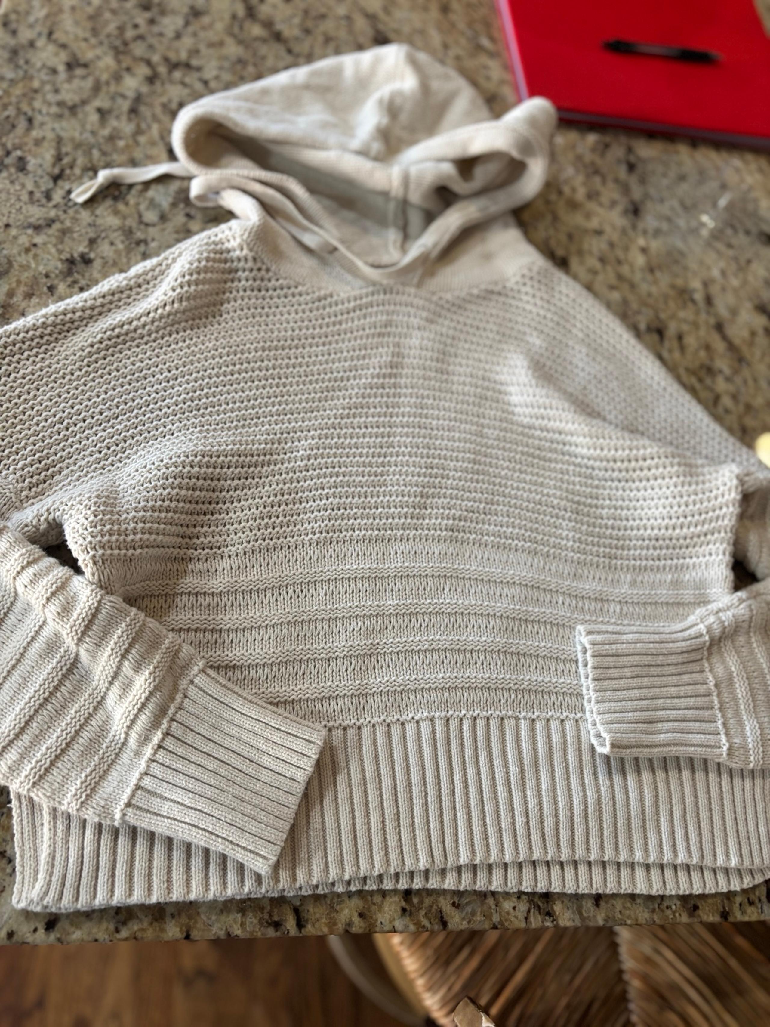 Aeropostale Large Cream Hoodie Cropped Hooded Sweater