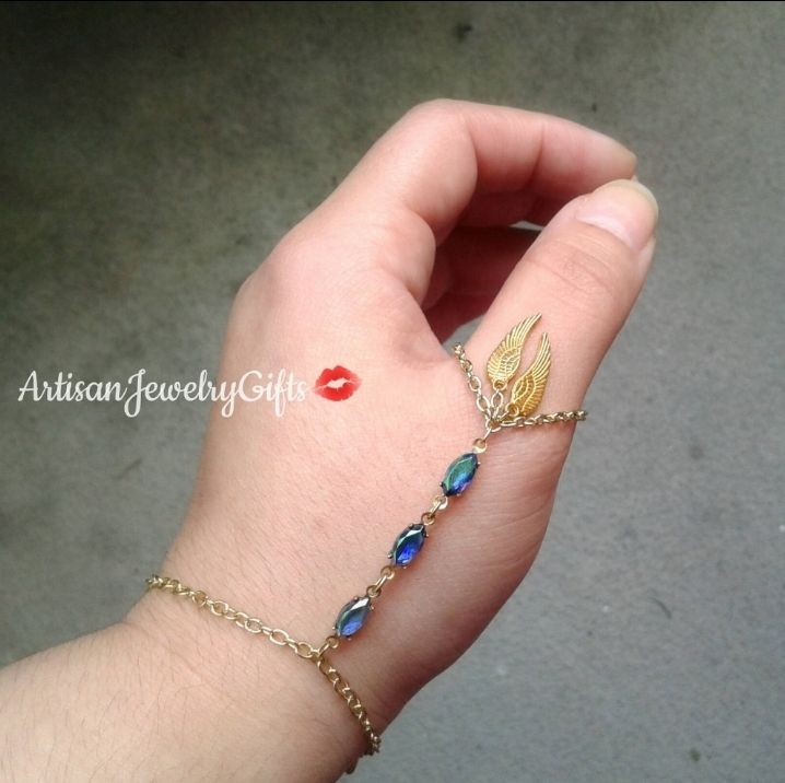 Gold Wings Thumb Slave Bracelet
