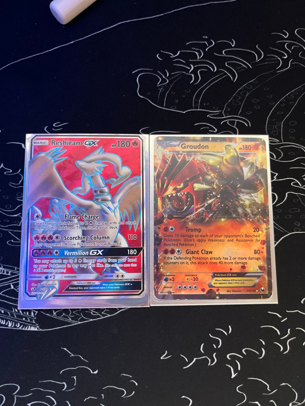 Reshiram GX and Groudon
