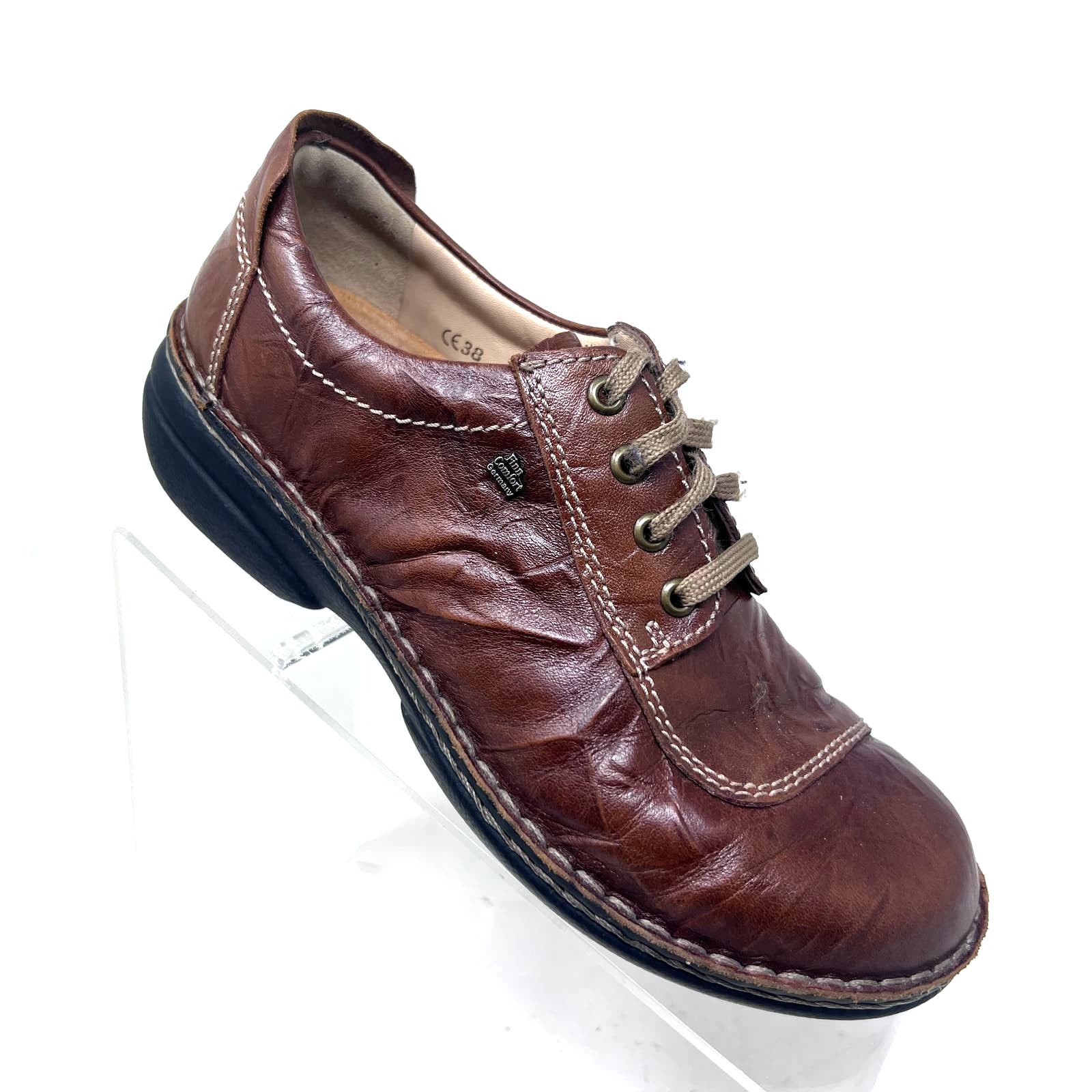 Finn Comfort Lexington Oxford Womens 38 / 7.5 Teak Brown Lace Up Sneaker