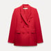 NWT ZARA 2 PIECES MATCH SUIT TAILORED DOUBLE BREASTED JACKET ZW + SKIRT RED