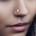 20G Arm Screw- Dog Paw Nose Stud. 4 White Topaz Stones w/ Stainless Steel