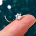 20G Arm Screw- Dog Paw Nose Stud. 4 White Topaz Stones w/ Stainless Steel