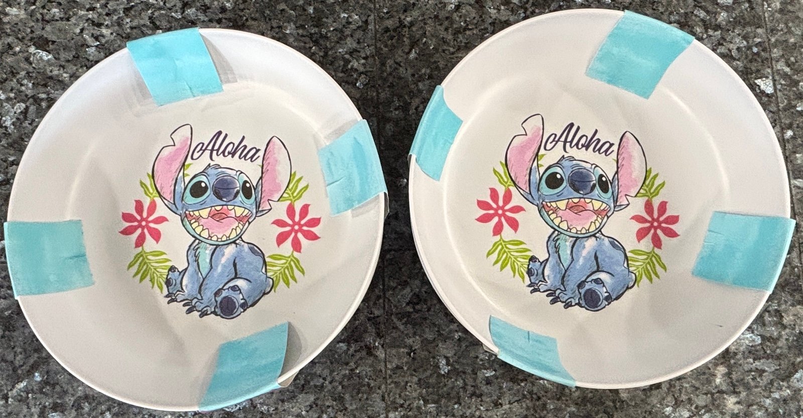 New Lilo and Stitch dinner bowls and tumblers set 8 melamine bowls & 8 cups
