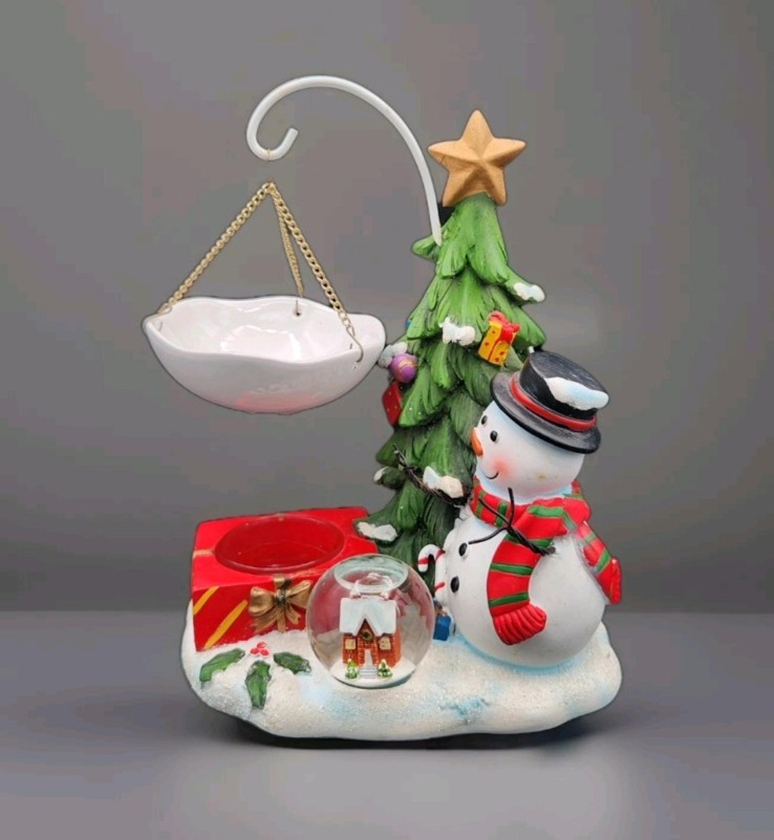 Yankee Candle RETIRED Hanging Tart Wax Warmer Snowman Christmas Tree Snow Globe