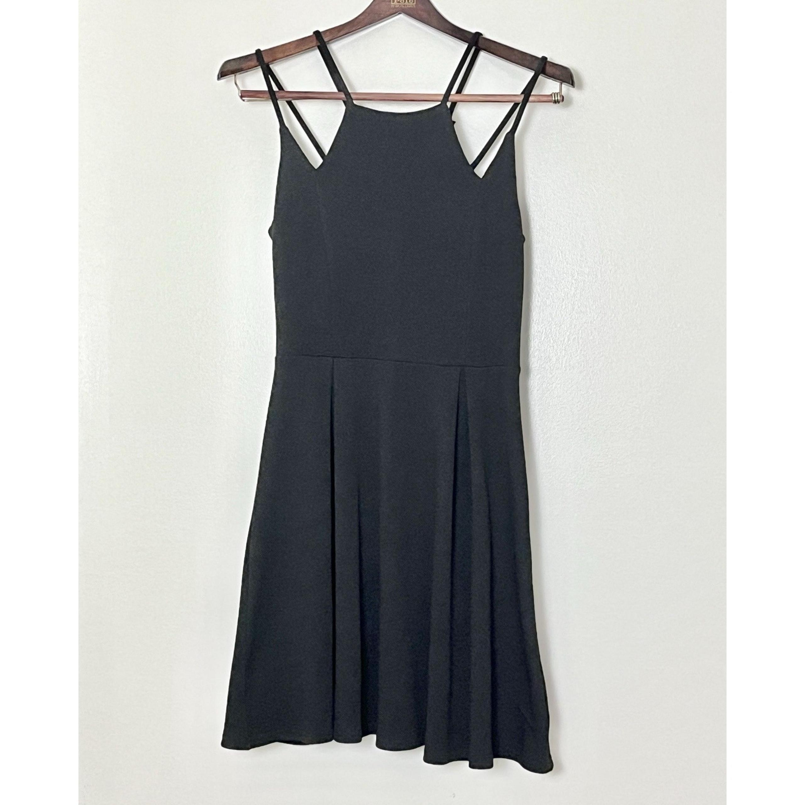 Miami Black Mini Dress Women's XS Strappy Coquette Vixen Date Night