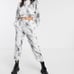 NWT tie dye 2 pieces match set gray white