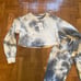 NWT tie dye 2 pieces match set gray white
