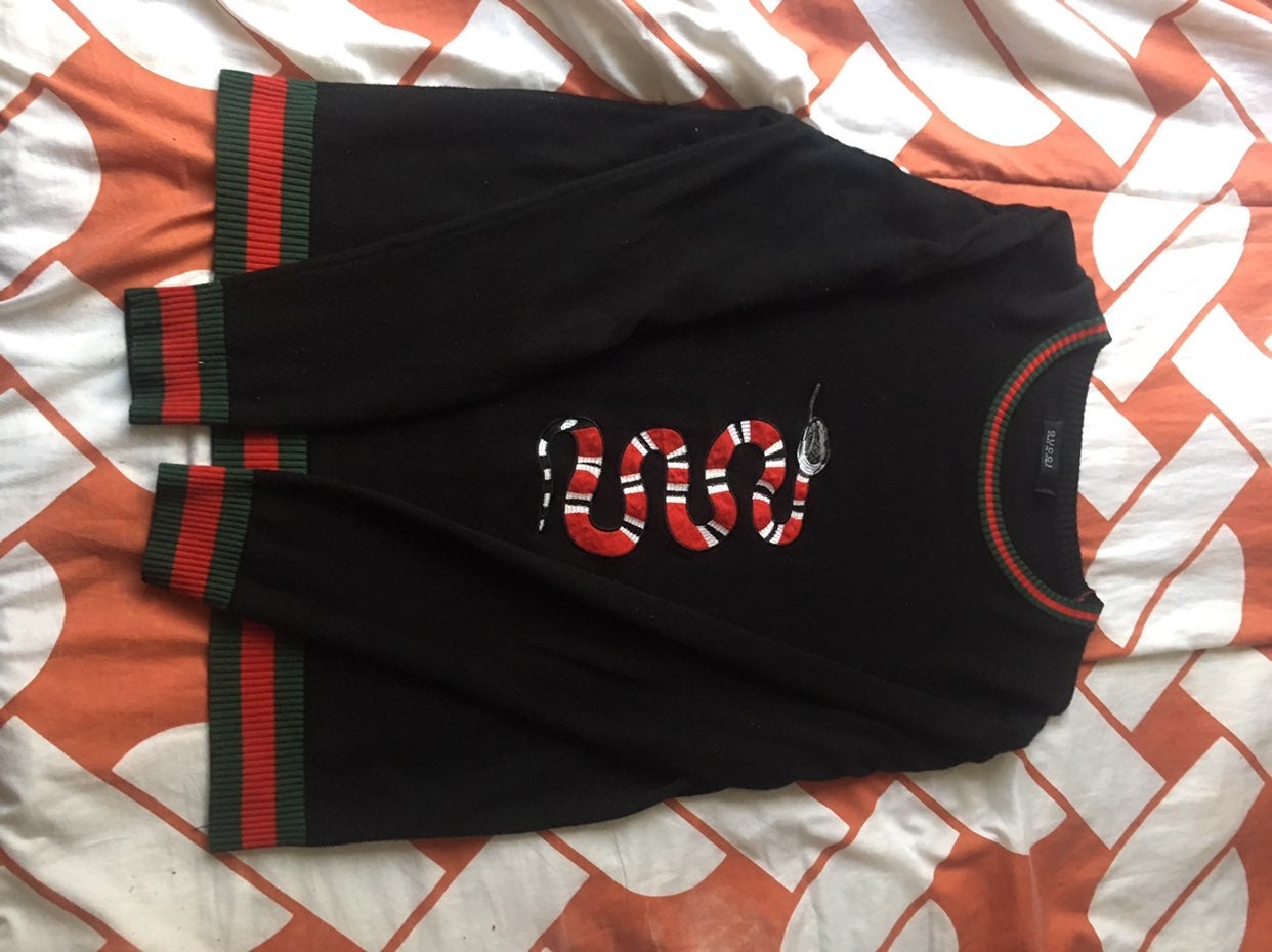Gucci Stripe Long sleeve SnakeWhite/red/