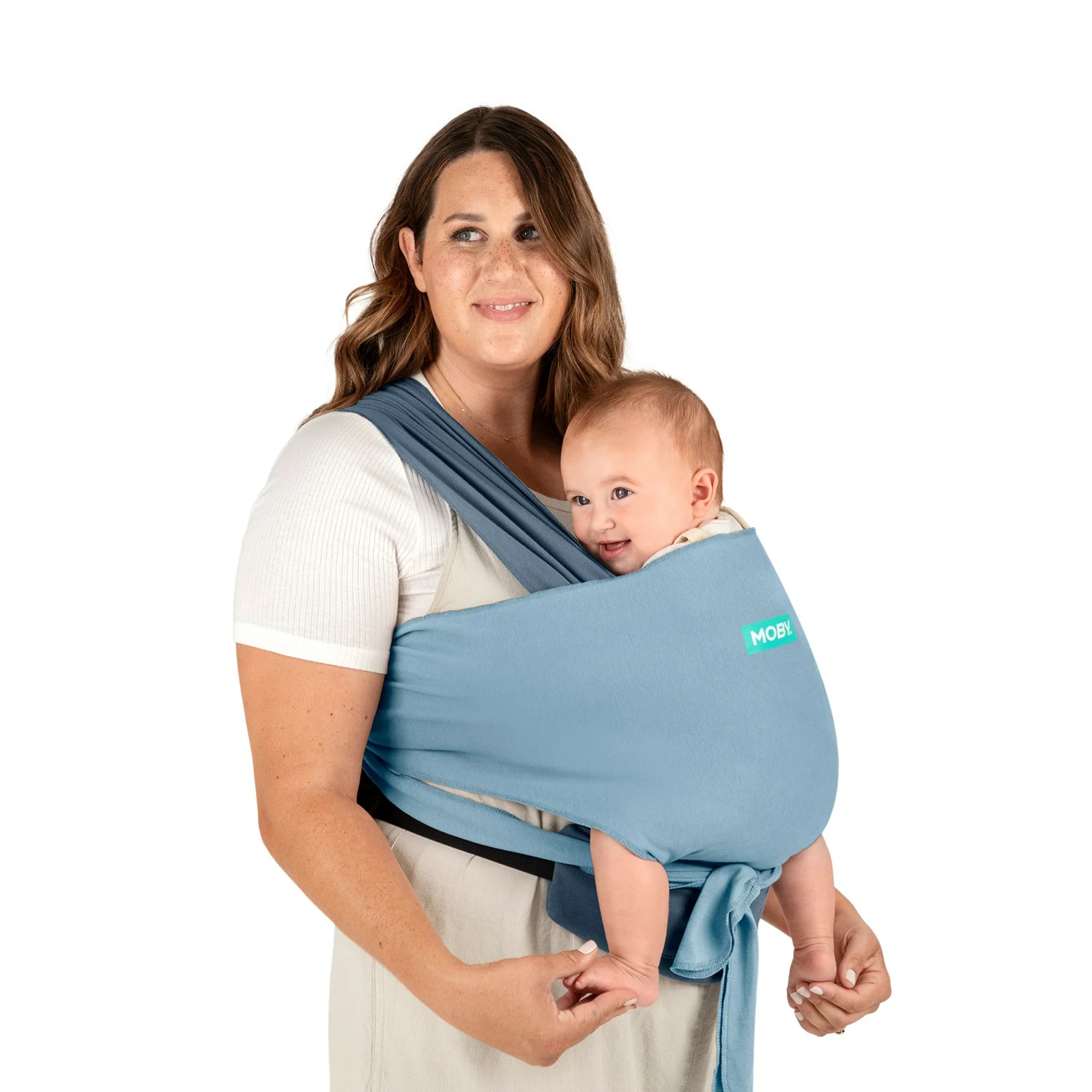 MOBY WRAP Easy-Wrap Baby Carrier in Sea Spray Blue - Birth Pluss 8-33 lbs. - NIB