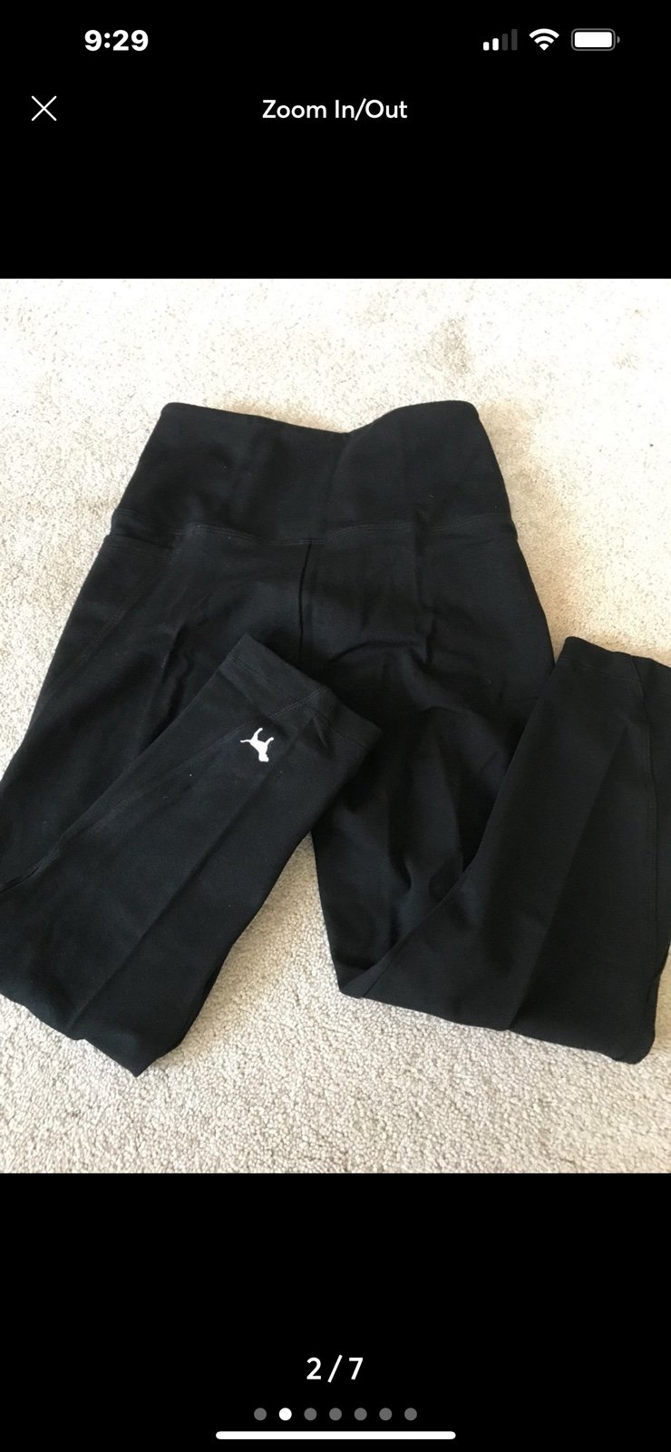 VS PINK HIGH WAIST CROP COTTON POCKET LEGGINGS SZ XS BLACK FLAT WAIST