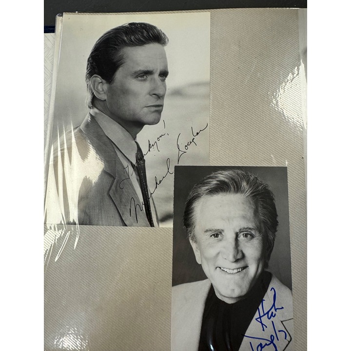Autographed Kirk & Michael Douglas Black & White 8x10 Photos