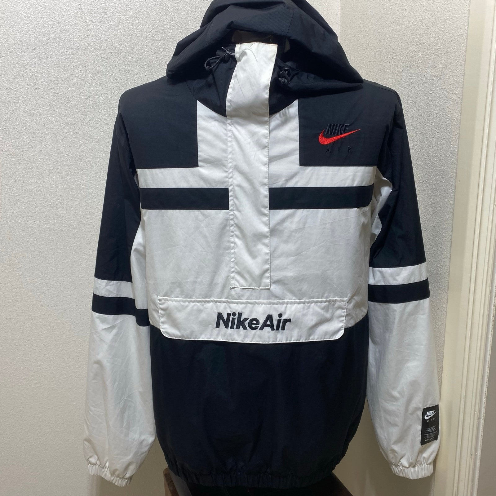 Nike Men's Black Air Half-Zip Overhead Woven Jacket Size Large