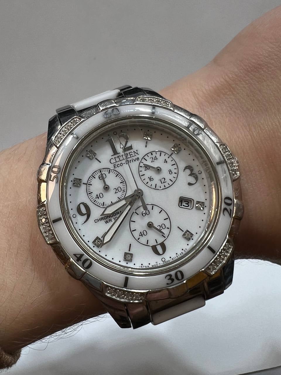 Citizen women's eco drive ceramic deals watch