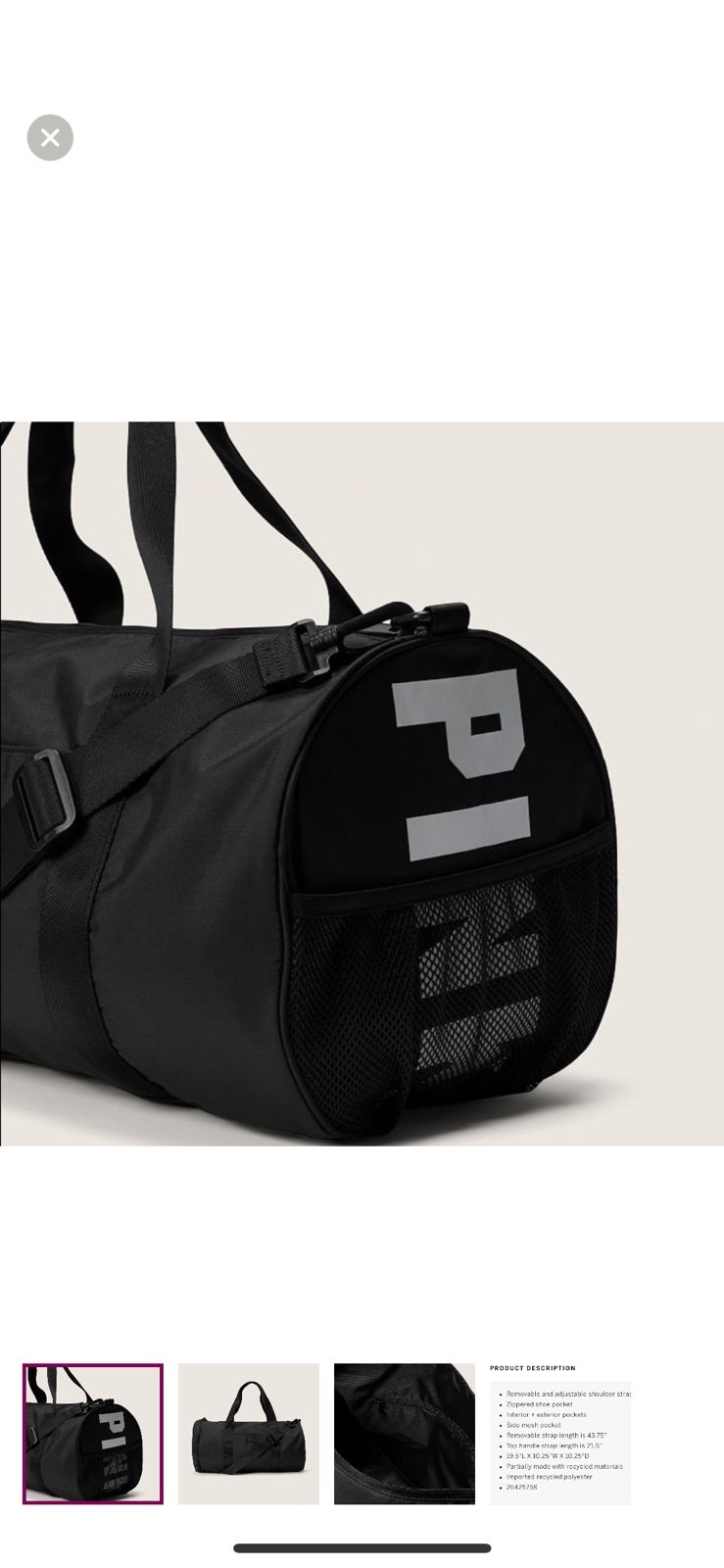 NWT  Pink/ Victoria secret duffel bag gym bag all black and white