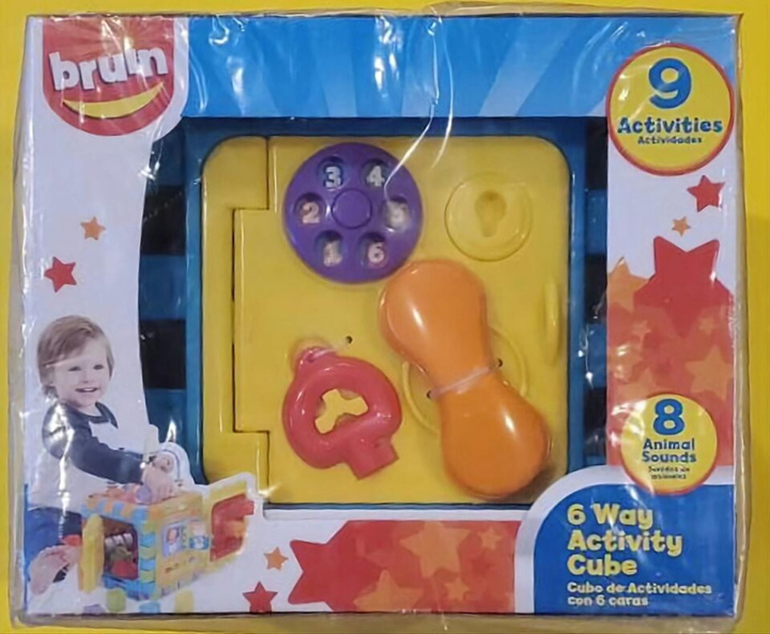 Bruin 6 Way Activity Cube, Multi - Sound Toy for Ages 12mo - 3yrs NEW