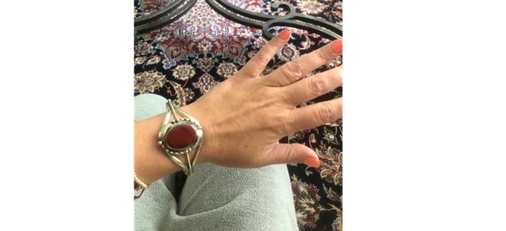 Vintage Sterling silver Carnelian cuff bracelet