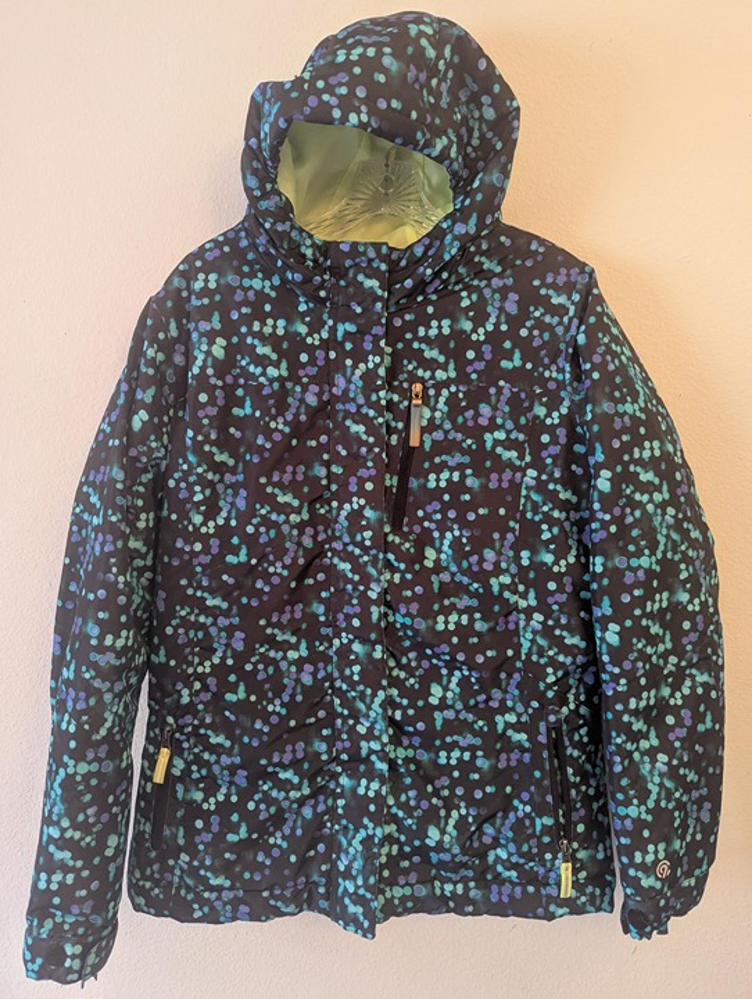 C9 by Champion Women's XL 14/16 Blue Circle Print Puffer Jacket Coat Hooded