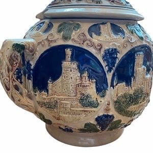 junmei#2356Vintage Gerz 5 Liter German Castle Punch Bowl Mugs