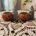 Vintage Ceramic Witch Pumpkin Candle Candy Planters Halloween Party Favors Coven
