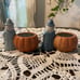 Vintage Ceramic Witch Pumpkin Candle Candy Planters Halloween Party Favors Coven