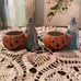 Vintage Ceramic Witch Pumpkin Candle Candy Planters Halloween Party Favors Coven