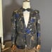 Men’s Black Floral Slim Fit Suit Jacket Blazer Formal Prom Wedding Size 36 NWT