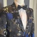 Men’s Black Floral Slim Fit Suit Jacket Blazer Formal Prom Wedding Size 36 NWT
