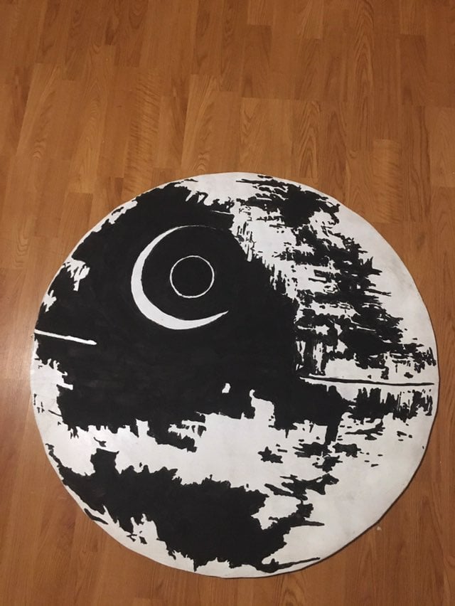 Death Star painting on wood - 36”