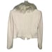 ☆Ann Taylor Wool Blend Moto Jacket Crop Zip Removeable Faux Fur Collar Beige☆