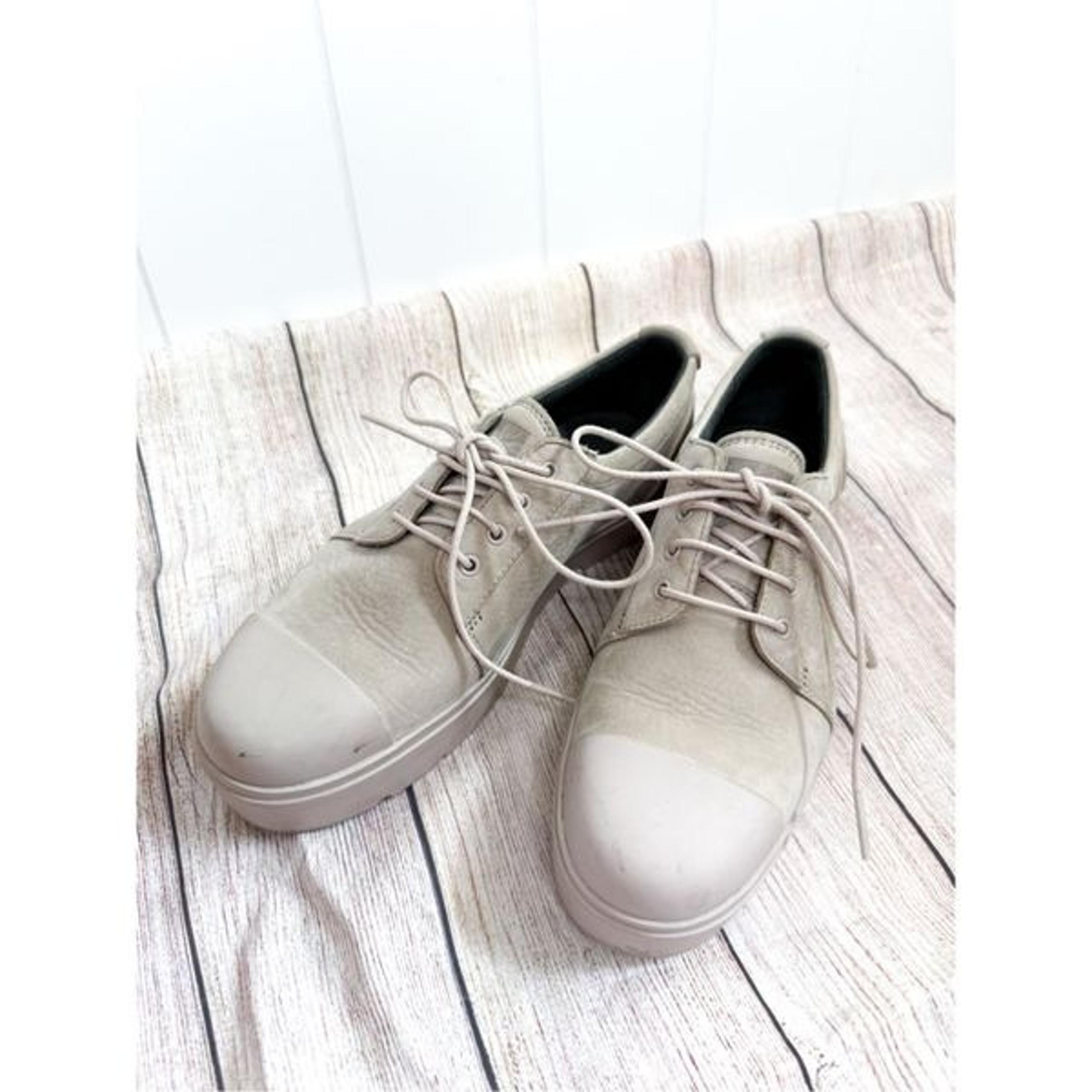 Camper Vintar Suede Platform Sneakers With Cap Toe Size 38 Natural Leather Cotto