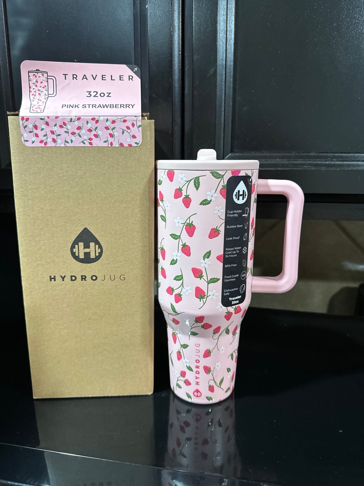 Hydrohug traveler 32 oz pink strawberry limited edition