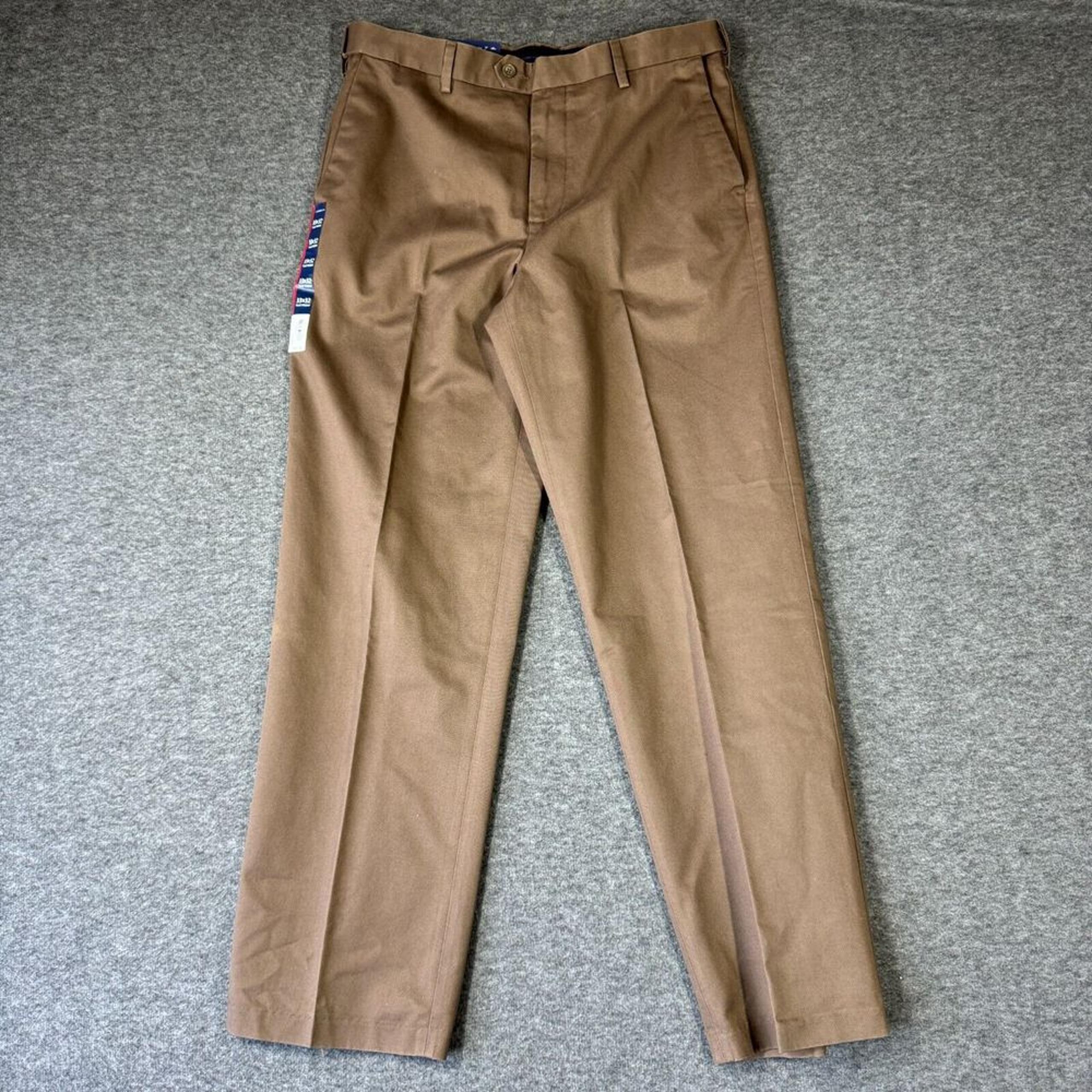 NWT Croft & Barrow Premium No Iron Chino Pants Mens 33X32 Brown