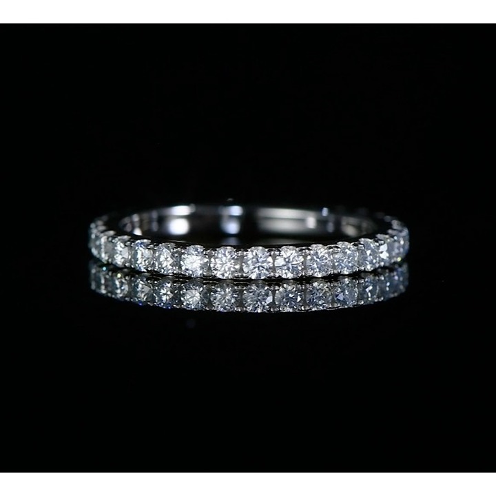 2mm Round Moissanite Eternity Band Ring Wedding Band 925 Sterling Silver sz 5.5