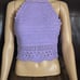 Crochet Purple Lavender Halter Crop Top Size Small