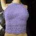 Crochet Purple Lavender Halter Crop Top Size Small