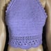Crochet Purple Lavender Halter Crop Top Size Small
