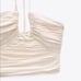 Zara Draped Halter Top, Color: Vanilla, Size: L, NWOT