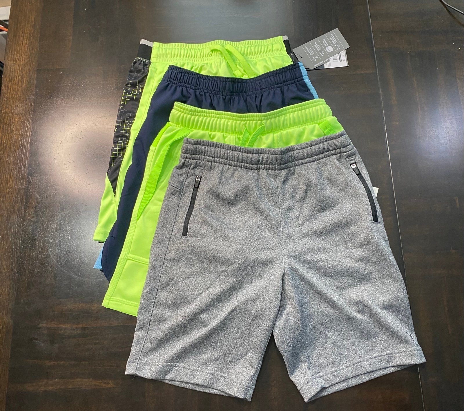 4-Piece Bundle Boys Athethic Shorts with pockets Size 1 M(8) and 3 L(10-12)
