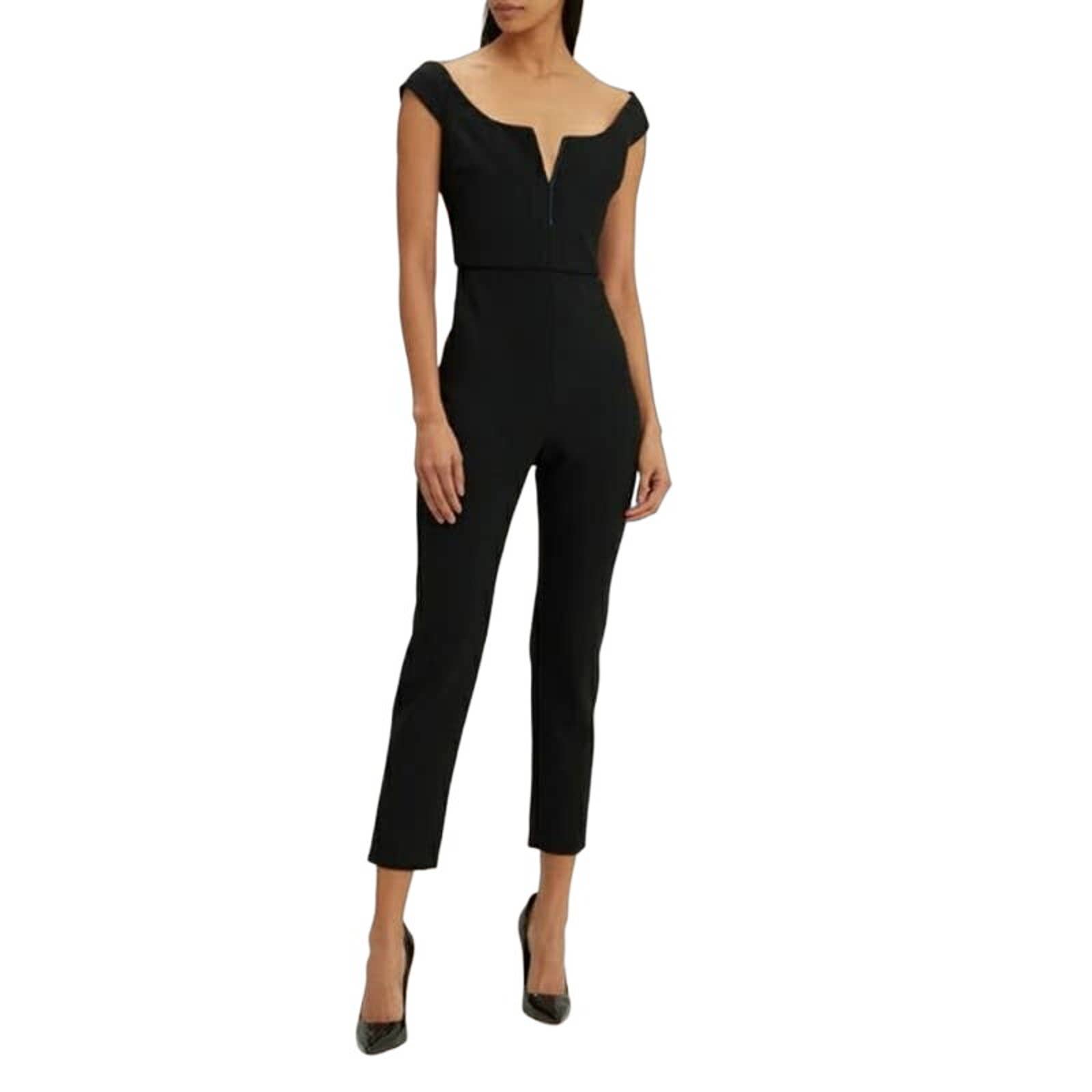 CUSHNIE ET OCHS Off The Shoulder Fitted Jumpsuit