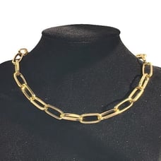 14K Gold Large Paper Clip Chain Necklace Womens Silver Jewelry 14 K Paperclip