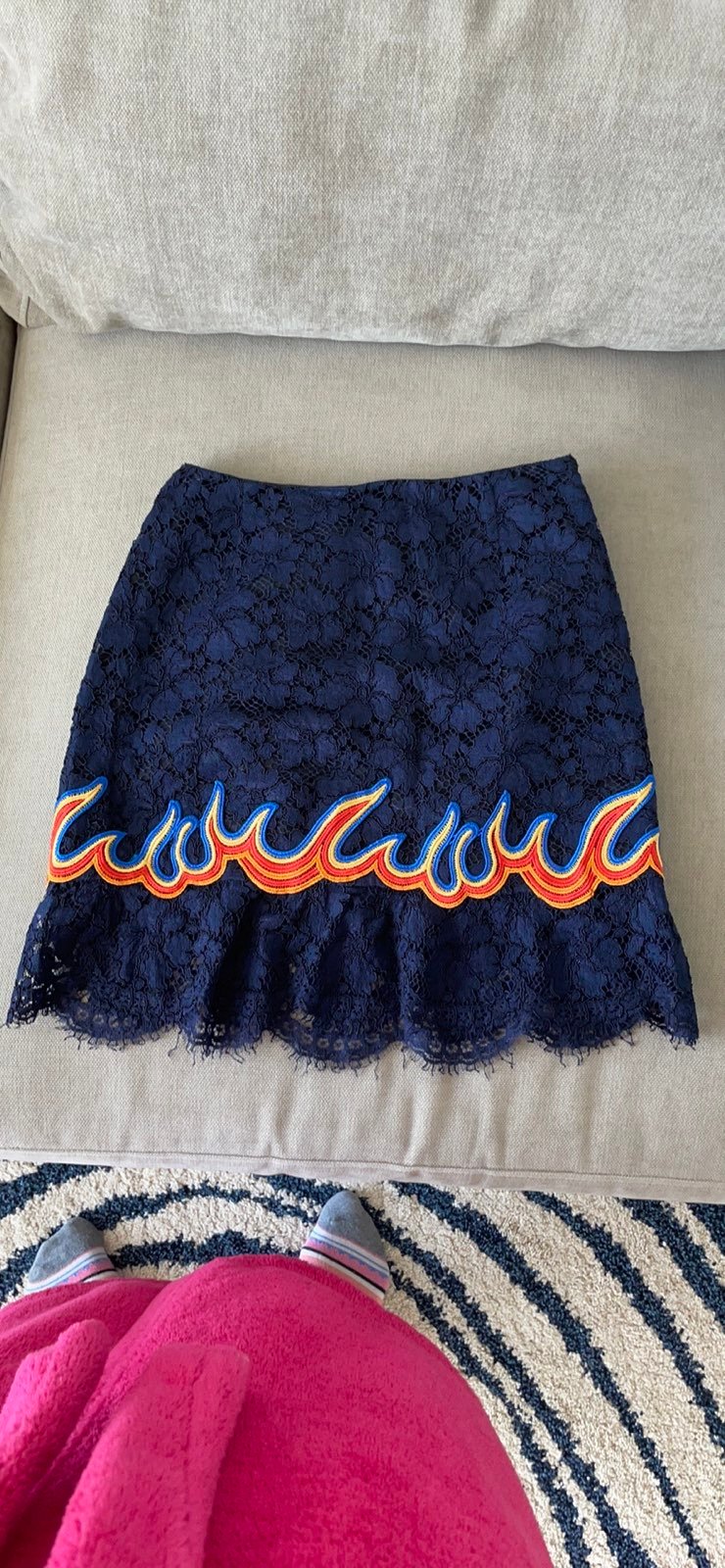 Sandro Flame Fire Lace Skirt
