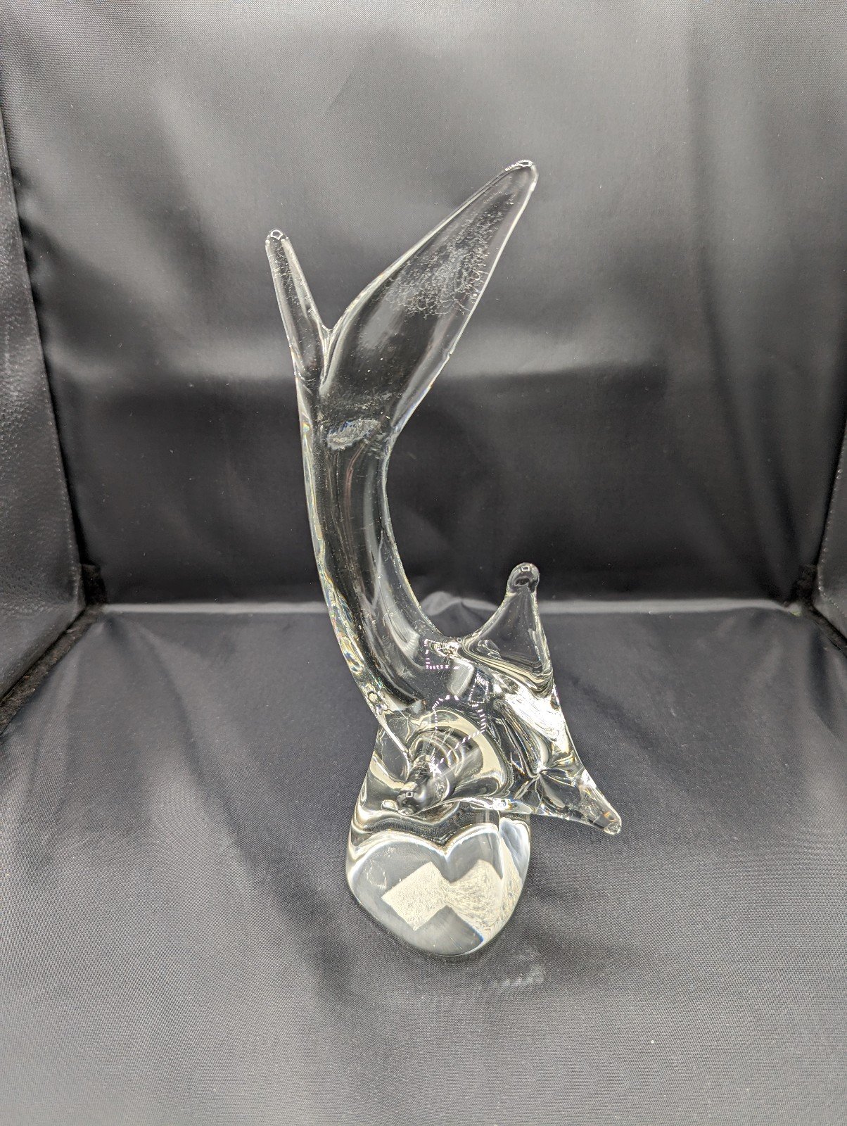 Vintage Lead Crystal Art Glass Shark by John Riekes