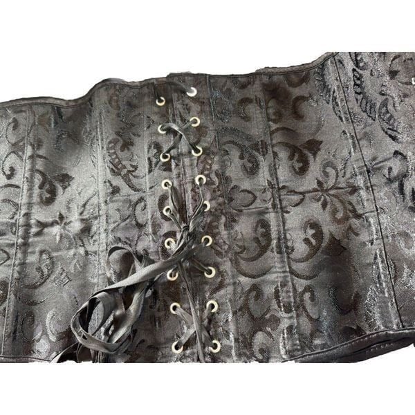 Black Tattoo Detailed Laced Corset Dark Romantic Whimsigoth Witchy