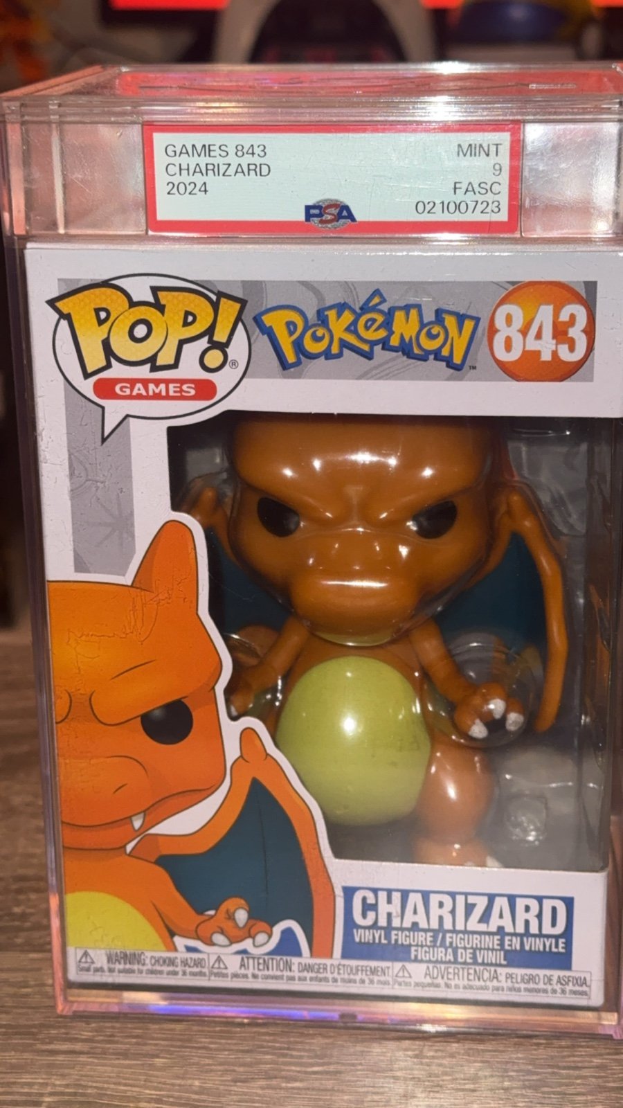 Games 843 Charzard 2024 PSA Mint 9 Funko Pop