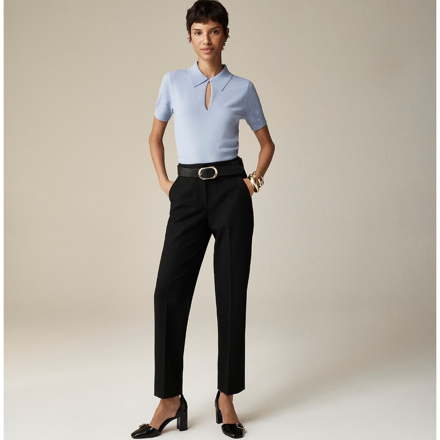 J.Crew Tall Kate Straight Leg Pant Bi Stretch Cotton High Rise Black US 16 NWT