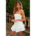 HELLO MOLLY MOON OVER HER SHOULDER DRESS WHITE