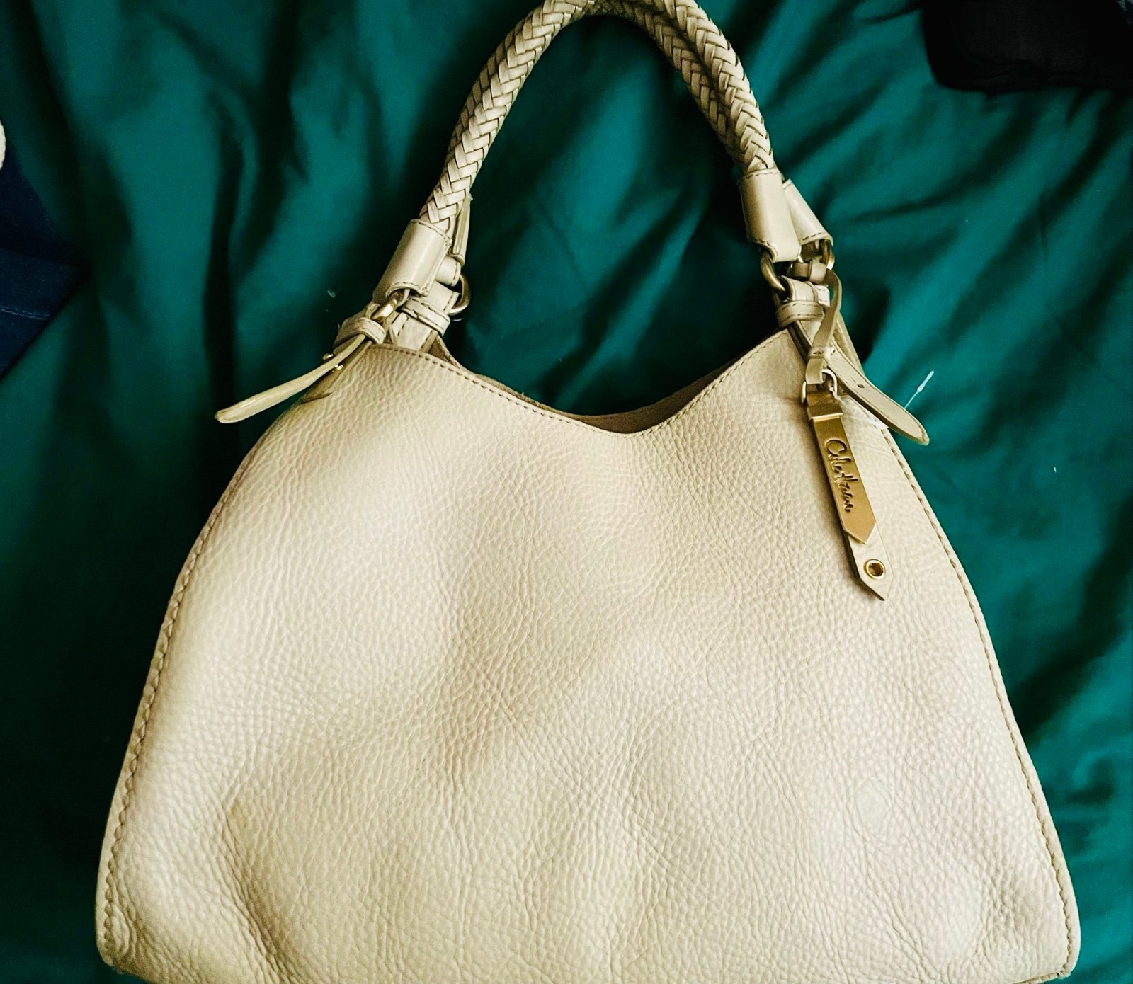 Cole Haan off white leather large handbag