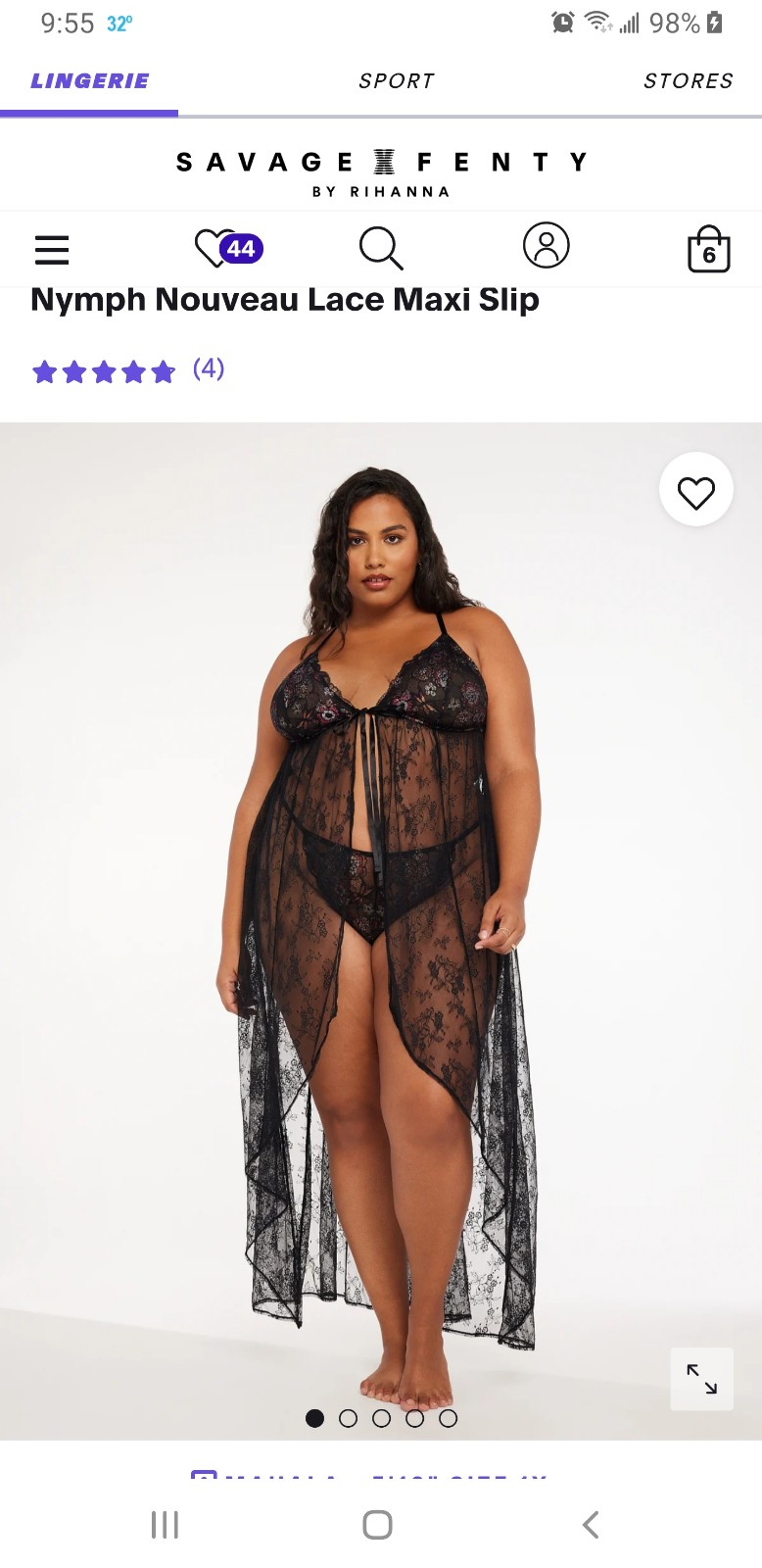 NWT SXF Nymph Nouveau lace maxi slip (3x) and cheeky panty (2x)